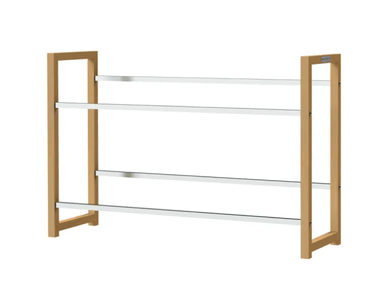 holz4home Getränkekistenregal aus Holz Inklusive Edelstahlablage 4 Kisten Silber