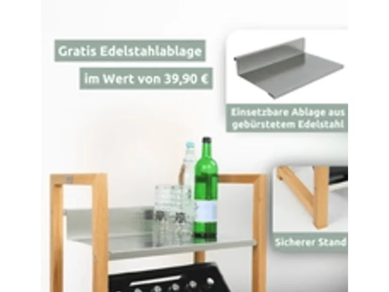 holz4home Getränkekistenregal aus Holz Inklusive Edelstahlablage 2 Kisten Silber