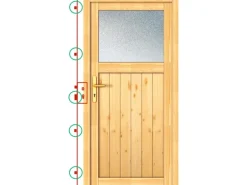 Holz-Nebeneingangstür NET 504-88 Fichte Natur 88 cm x 200 cm Anschlag Links