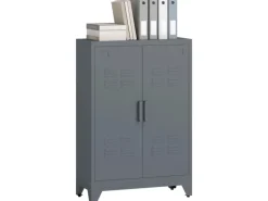 HOMCOM Aktenschrank Metall 75L x 33B x 110H cm Grau
