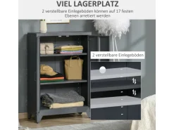 HOMCOM Aktenschrank Metall 75L x 33B x 110H cm Grau