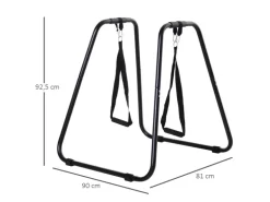 HOMCOM Dipstation Dip Ständer Barren Dips Stahl Schwarz 90 x 81 x 92,5cm
