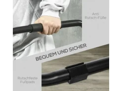 HOMCOM Dipstation Dip Ständer Barren Dips Stahl Schwarz 90 x 81 x 92,5cm