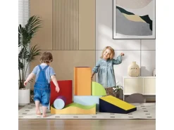 HOMCOM Schaumstoff Bausteine Kinder Softbausteine für Kleinkinder 1-3 Jahre