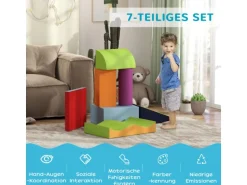 HOMCOM Schaumstoff Bausteine Kinder Softbausteine für Kleinkinder 1-3 Jahre