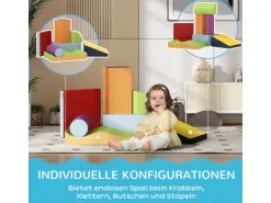 HOMCOM Schaumstoff Bausteine Kinder Softbausteine für Kleinkinder 1-3 Jahre