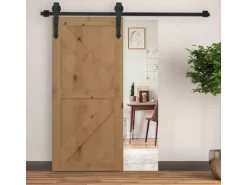 HOMCOM Schiebetüren-Beschlagsatz Kohlenstoffstahl 200L x 4B x 1H cm Schwarz