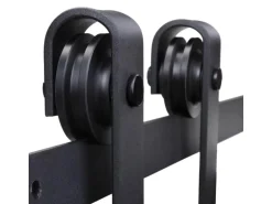 HOMCOM Schiebetüren-Beschlagsatz Kohlenstoffstahl 200L x 4B x 1H cm Schwarz