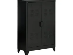 HOMCOM Sideboard mit 2 Verstellbaren Einlegeböden Schwarz 75 x 33 x 110 cm