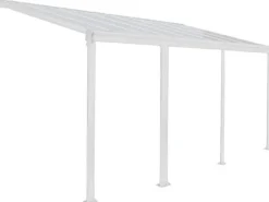 Home Deluxe Terrassenüberdachung Solis Alu 618 x 303 x 226 / 278 cm Weiß
