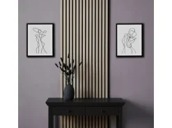 Homestyle4u Akustikpaneel Holz 60x60 cm Grau Wandpaneele Paneele 2660