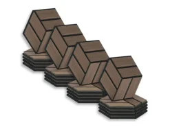 Homestyle4u Akustikpaneele 30 x 26 cm 20 Stück Braun Hexagon Wandpaneele Holz