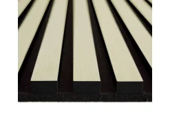 Homestyle4u Akustikpaneele Holz 60x60 cm 4er Set Creme Wandpaneele Beige 2703