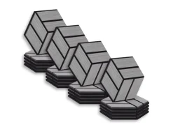 Homestyle4u Akustikpaneele 30 x 26 cm 20 Stück Grau Hexagon Wandpaneele Holz