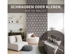 Homestyle4u Akustikpaneele 8 Wandpaneele Holz Hexagon 76 x 62 cm Stück Grau
