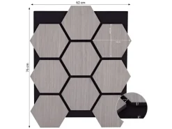 Homestyle4u Akustikpaneele 8 Wandpaneele Holz Hexagon 76 x 62 cm Stück Grau