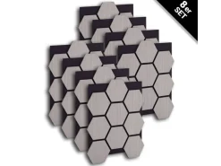 Homestyle4u Akustikpaneele 8 Wandpaneele Holz Hexagon 76 x 62 cm Stück Grau