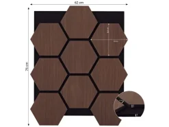 Homestyle4u Akustikpaneele 4 Wandpaneele Holz Hexagon 76 x 62 cm Stück Braun