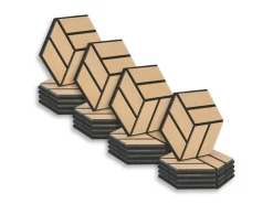 Homestyle4u Akustikpaneele 30 x 26 cm 20 Stück Natur Hexagon Wandpaneele Holz