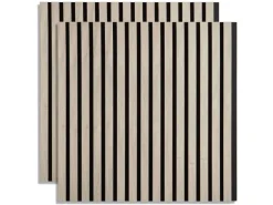 Homestyle4u Akustikpaneele Holz 2er Set 60x60 cm Wandpaneele Grau Paneele 2661