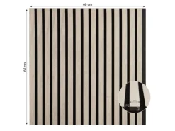 Homestyle4u Akustikpaneele Holz 2er Set 60x60 cm Wandpaneele Grau Paneele 2661