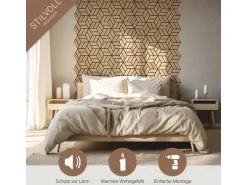 Homestyle4u Akustikpaneele 30 x 26 cm 12 Stück Natur Hexagon Wandpaneele Holz