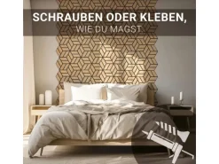 Homestyle4u Akustikpaneele 30 x 26 cm 12 Stück Natur Hexagon Wandpaneele Holz