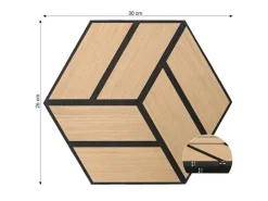 Homestyle4u Akustikpaneele 30 x 26 cm 12 Stück Natur Hexagon Wandpaneele Holz
