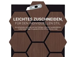 Homestyle4u Akustikpaneele 8 Wandpaneele Holz Hexagon 76 x 62 cm Stück Braun