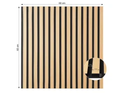 Homestyle4u Akustikpaneele Holz 60x60 cm 2er Set Wandpaneele Paneele 2655