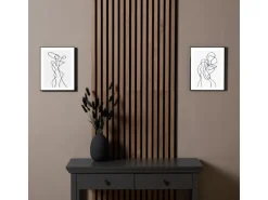 Homestyle4u Akustikpaneele 60x60 2er Set Holz Braun Wallnuss Wandpaneele