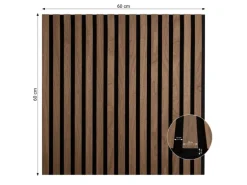 Homestyle4u Akustikpaneele 60x60 2er Set Holz Braun Wallnuss Wandpaneele