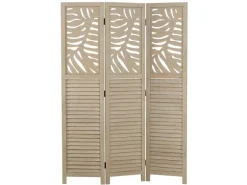 Homestyle4u 3-tlg. Paravent in Braun 120x170 cm 2042