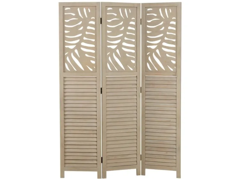 Homestyle4u 3-tlg. Paravent in Braun 120x170 cm 2042