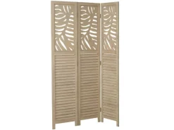 Homestyle4u 3-tlg. Paravent in Braun 120x170 cm 2042