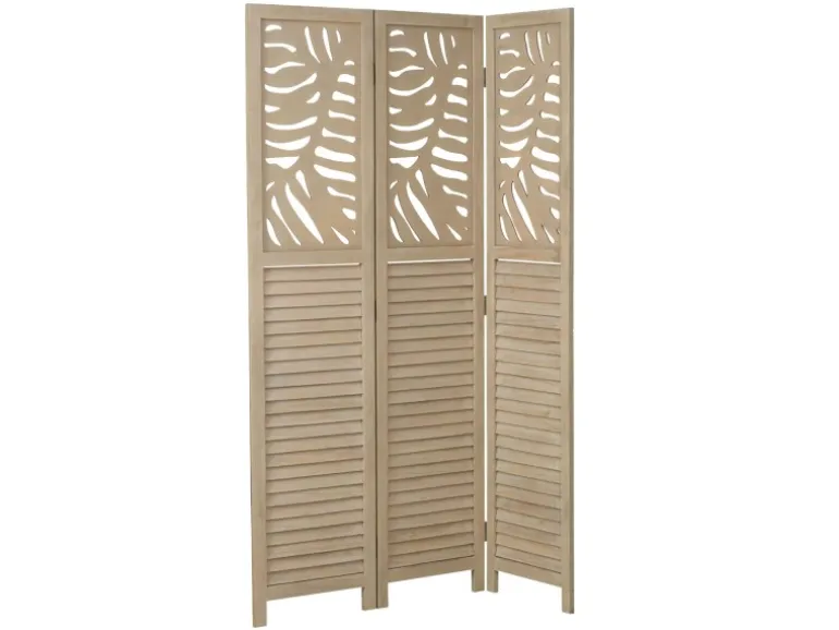 Homestyle4u 3-tlg. Paravent in Braun 120x170 cm 2042