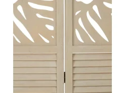 Homestyle4u 3-tlg. Paravent in Braun 120x170 cm 2042