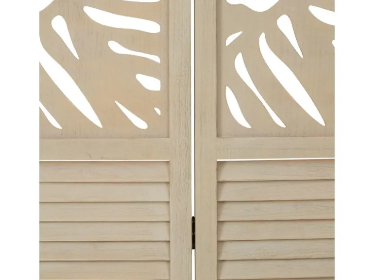 Homestyle4u 3-tlg. Paravent in Braun 120x170 cm 2042