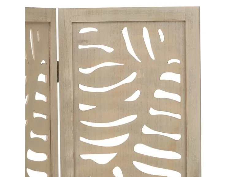 Homestyle4u 3-tlg. Paravent in Braun 120x170 cm 2042