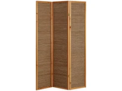 Homestyle4u 3-tlg. Paravent in Braun 132x175 cm 381
