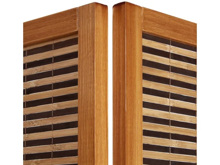 Homestyle4u 3-tlg. Paravent in Braun 132x175 cm 381