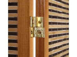 Homestyle4u 3-tlg. Paravent in Braun 132x175 cm 381