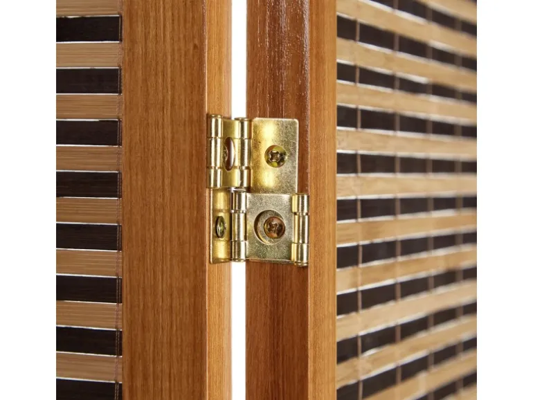 Homestyle4u 3-tlg. Paravent in Braun 132x175 cm 381