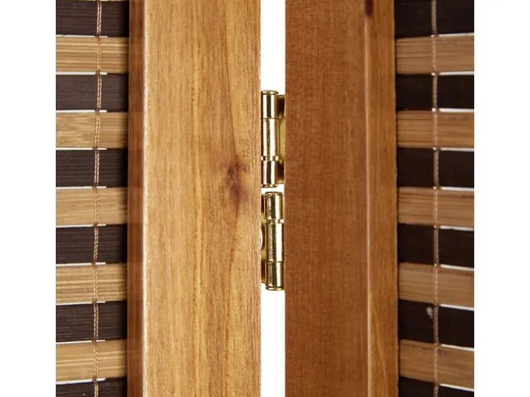 Homestyle4u 3-tlg. Paravent in Braun 132x175 cm 381