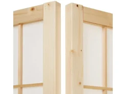 Homestyle4u 4-tlg. Paravent in Braun 176x175 cm 75