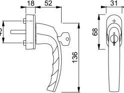 Hoppe Fenstergriff Atlanta Verkehrsweiß abschließbar