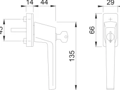 Hoppe Fenstergriff Dreh/Kipp Standard abschließbar Alu Weiß