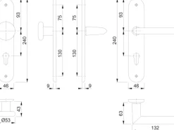 Hoppe Korridor-Wechsel-Garnitur Stockholm Alu
