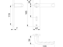 Hoppe Kurzschild-Garnitur London BB 37 mm - 47 mm Alu Natur