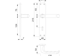 Hoppe Langschild-Garnitur London BB 37 mm - 47 mm Alu Bronze